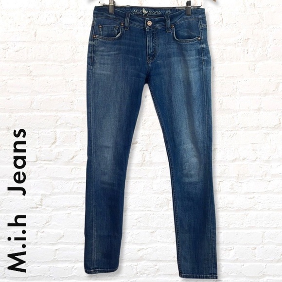 M.i.h Jeans Breathless Skinny Jeans Size 27 Low Rise Honeyboy Medium Wash Denim - Picture 1 of 10